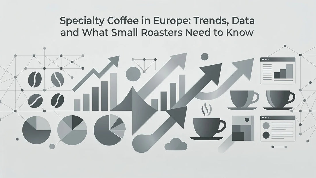 Professional header image for industry analysis: Specialty Coffee in Europe: Trends, Data and What Small R...