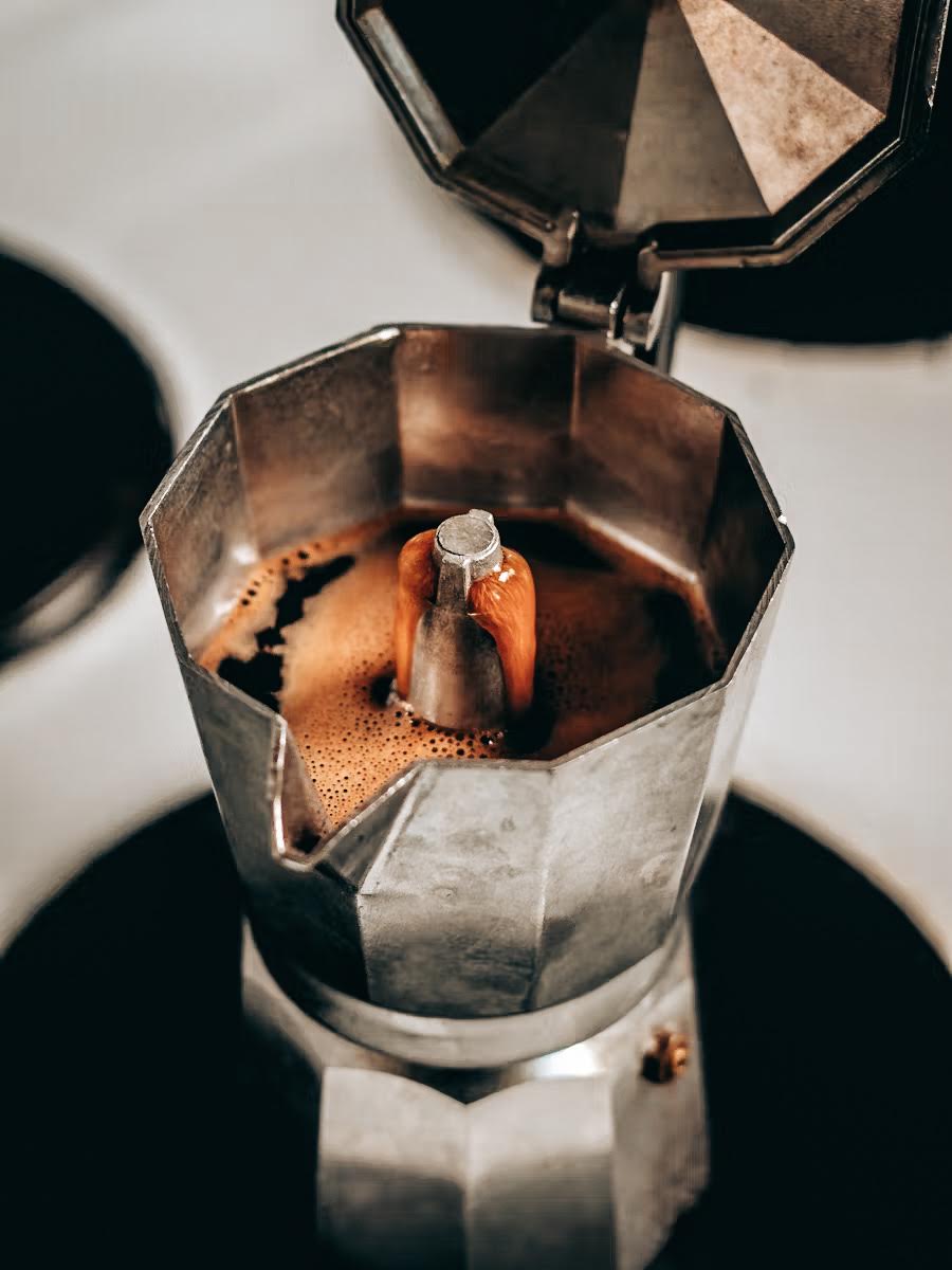 Brewing Stovetop Moka Pot Coffee